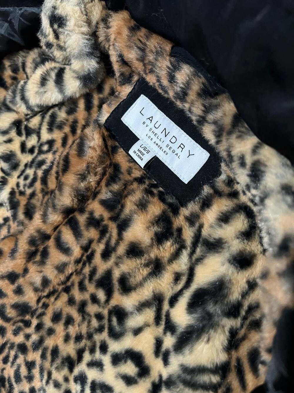 Laundry by Shelli Segal Quilted Hooded Coat Size L Black Faux Fur Lined - Picture 4 of 9